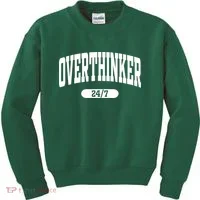 Overthinker 24/7 Funny Over Think Thinking Kids Sweatshirt thumb 0