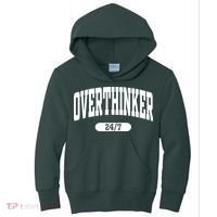 Overthinker 24/7 Funny Over Think Thinking Kids Hoodie thumb 0