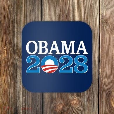 Obama 2028 Logo Coaster