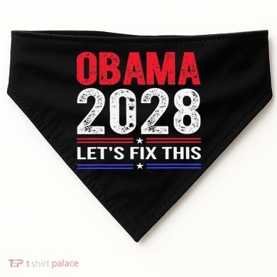 Obama 2028 Lets Fix This USA-Made Doggie Bandana