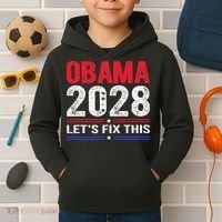 Obama 2028 Lets Fix This Kids Hoodie thumb 2