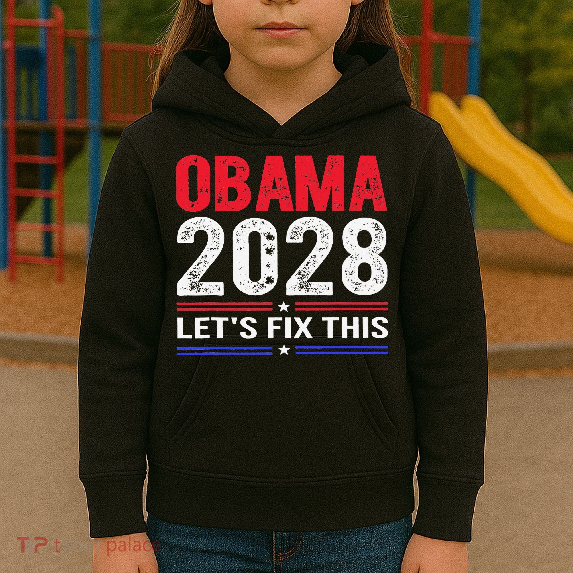 Obama 2028 Lets Fix This Kids Hoodie