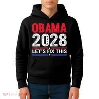 Obama 2028 Lets Fix This Kids Hoodie thumb 4