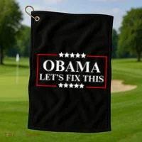 Obama 2028 Let’s Fix This Golf Towel thumb 1