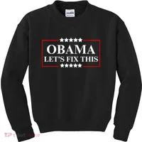 Obama 2028 Let’s Fix This Kids Sweatshirt thumb 0