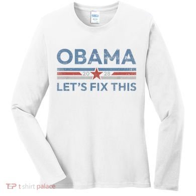 Obama 2028 Political Protest Rally Women's Long Sleeve Shirt