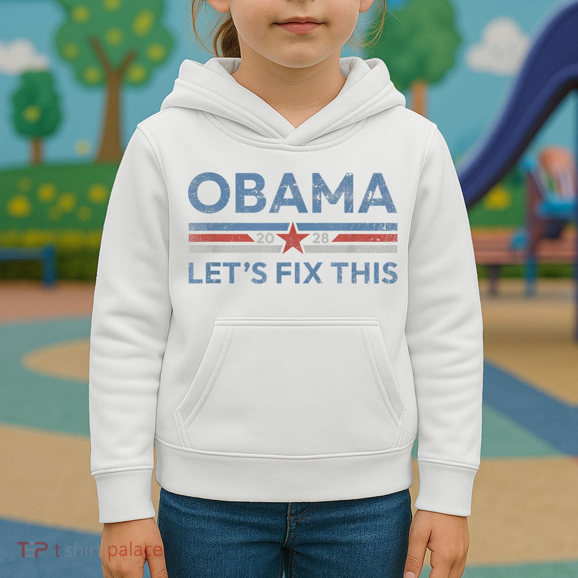 Obama 2028 Political Protest Rally Kids Hoodie