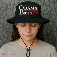 Obama 28 - Retro Campaign Obama Biden Bucket Hat thumb 3