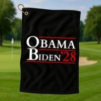 Obama 28 - Retro Campaign Obama Biden Golf Towel thumb 1