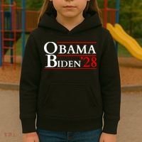 Obama 28 - Retro Campaign Obama Biden Kids Hoodie thumb 3