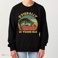OFishally 21 Years Old Fishing Birthday Theme Party 21st Women's Sweatshirt thumb 0