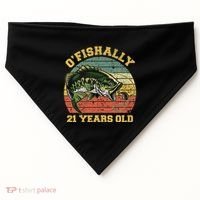 OFishally 21 Years Old Fishing Birthday Theme Party 21st USA-Made Doggie Bandana thumb 0