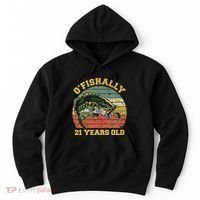 OFishally 21 Years Old Fishing Birthday Theme Party 21st Hoodie thumb 0