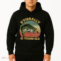 OFishally 21 Years Old Fishing Birthday Theme Party 21st Hoodie thumb 2