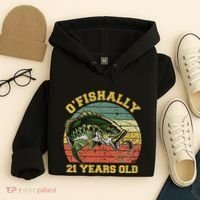 OFishally 21 Years Old Fishing Birthday Theme Party 21st Hoodie thumb 4
