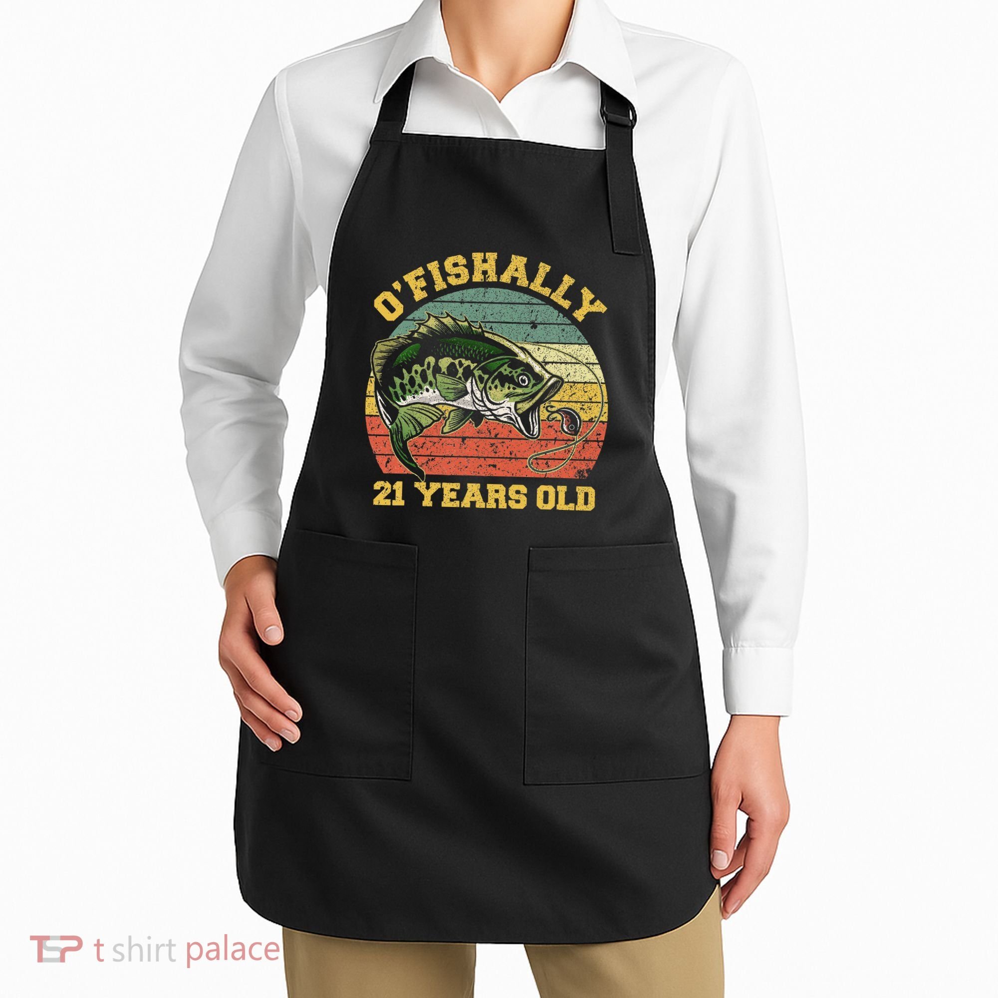 OFishally 21 Years Old Fishing Birthday Theme Party 21st Apron