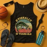 OFishally 21 Years Old Fishing Birthday Theme Party 21st Tank Top thumb 4