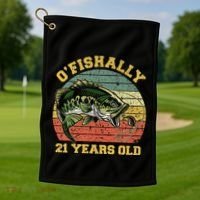 OFishally 21 Years Old Fishing Birthday Theme Party 21st Golf Towel thumb 1