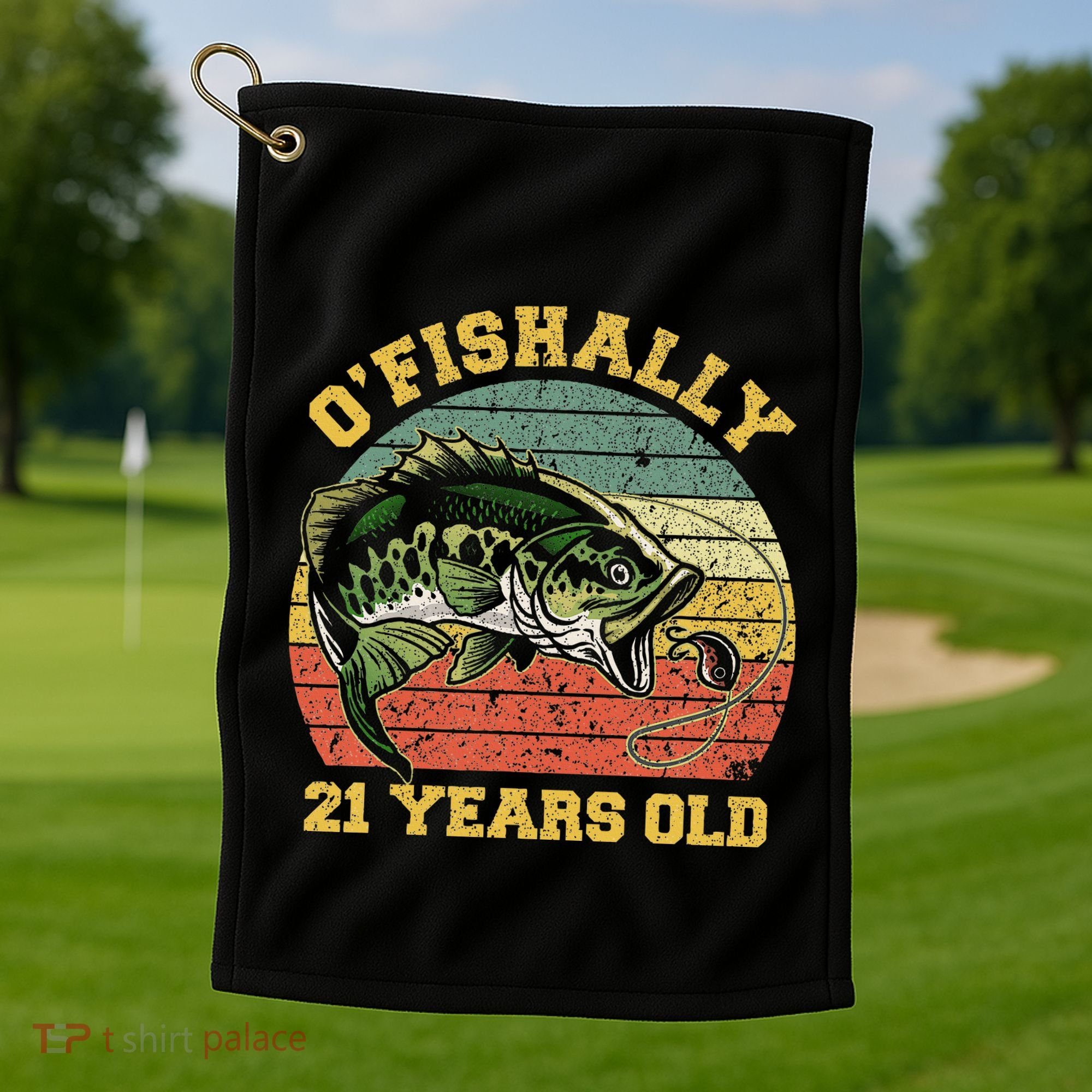 OFishally 21 Years Old Fishing Birthday Theme Party 21st Golf Towel