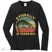 OFishally 21 Years Old Fishing Birthday Theme Party 21st Women's Long Sleeve Shirt thumb 0