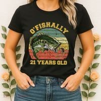 OFishally 21 Years Old Fishing Birthday Theme Party 21st Women's T-Shirt thumb 2