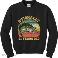 OFishally 21 Years Old Fishing Birthday Theme Party 21st Kids Sweatshirt thumb 0