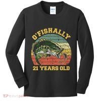 OFishally 21 Years Old Fishing Birthday Theme Party 21st Kids Long Sleeve Shirt thumb 0
