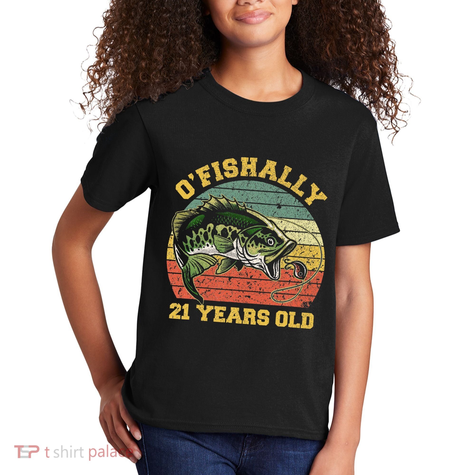 OFishally 21 Years Old Fishing Birthday Theme Party 21st Kids T-Shirt