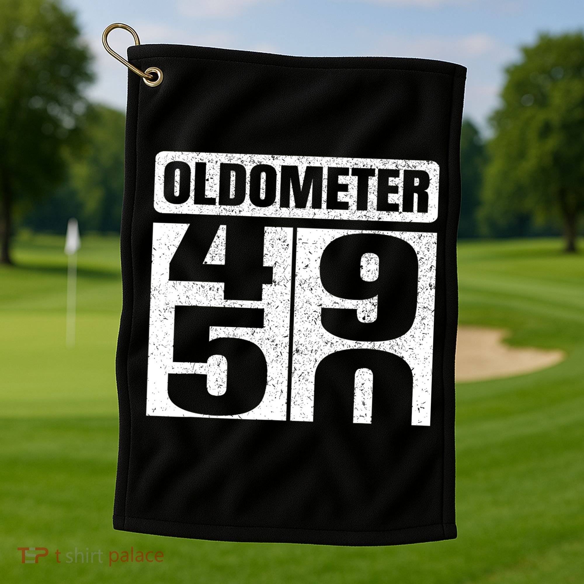 Oldometer 4950s 50th Birthday Tees Funny Gifts Idea Golf Towel