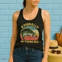 OFishally 40 Years Old Fishing Birthday Theme Party 40th Women's Tank Top thumb 2