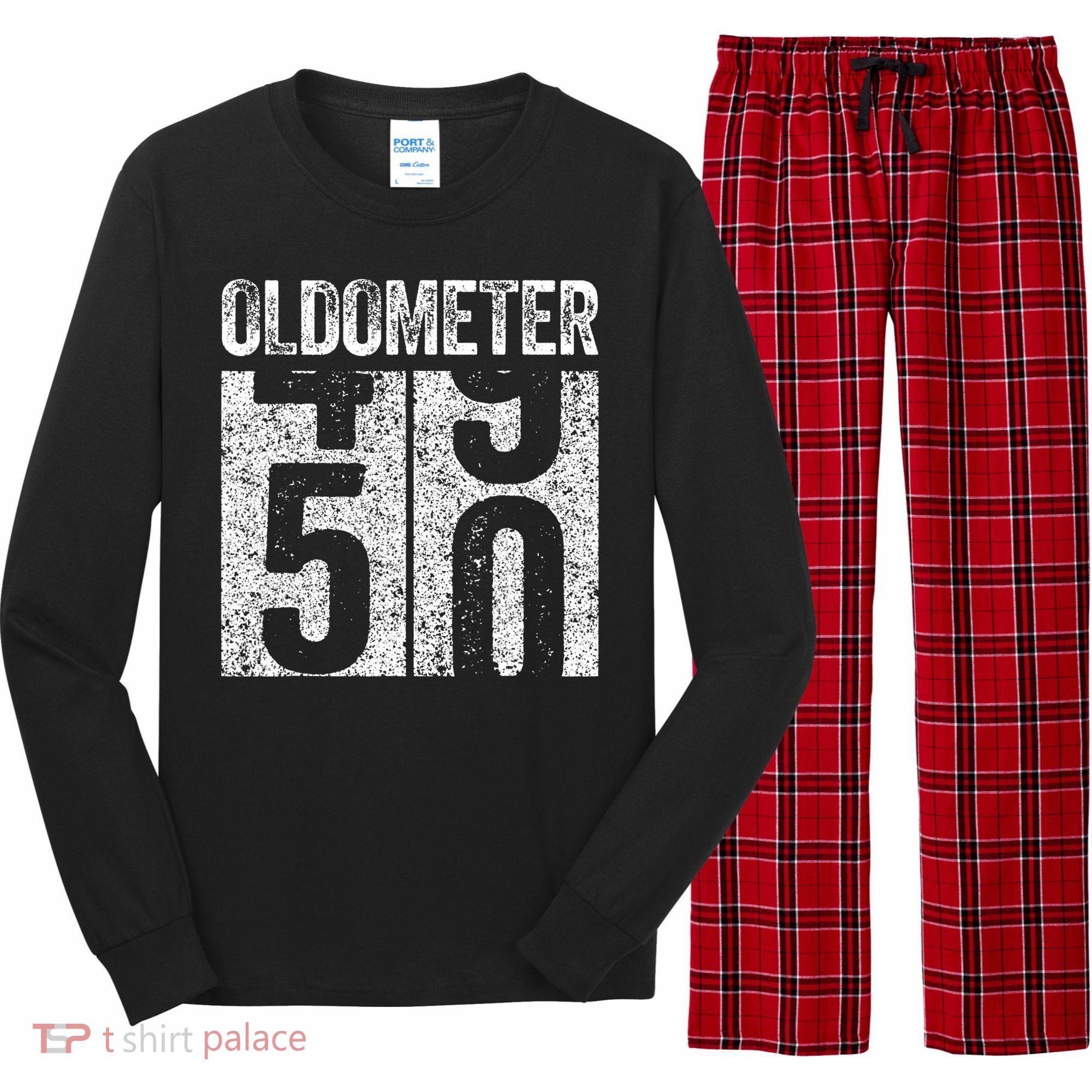 Oldometer 50 50th Birthday Long Sleeve Pajama Set