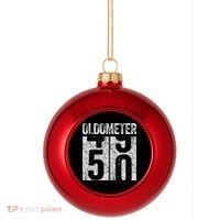 Oldometer 50 50th Birthday Plastic Christmas Ball Ornament thumb 0