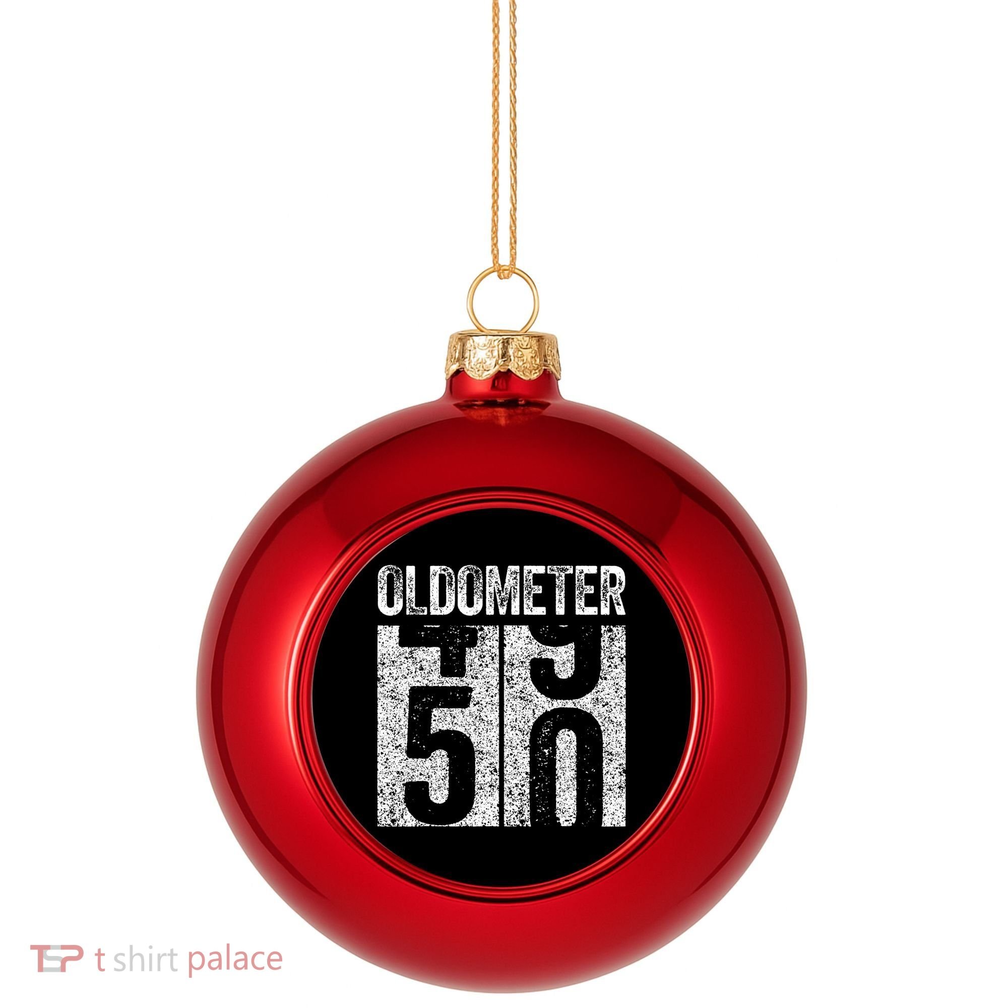 Oldometer 50 50th Birthday Plastic Christmas Ball Ornament