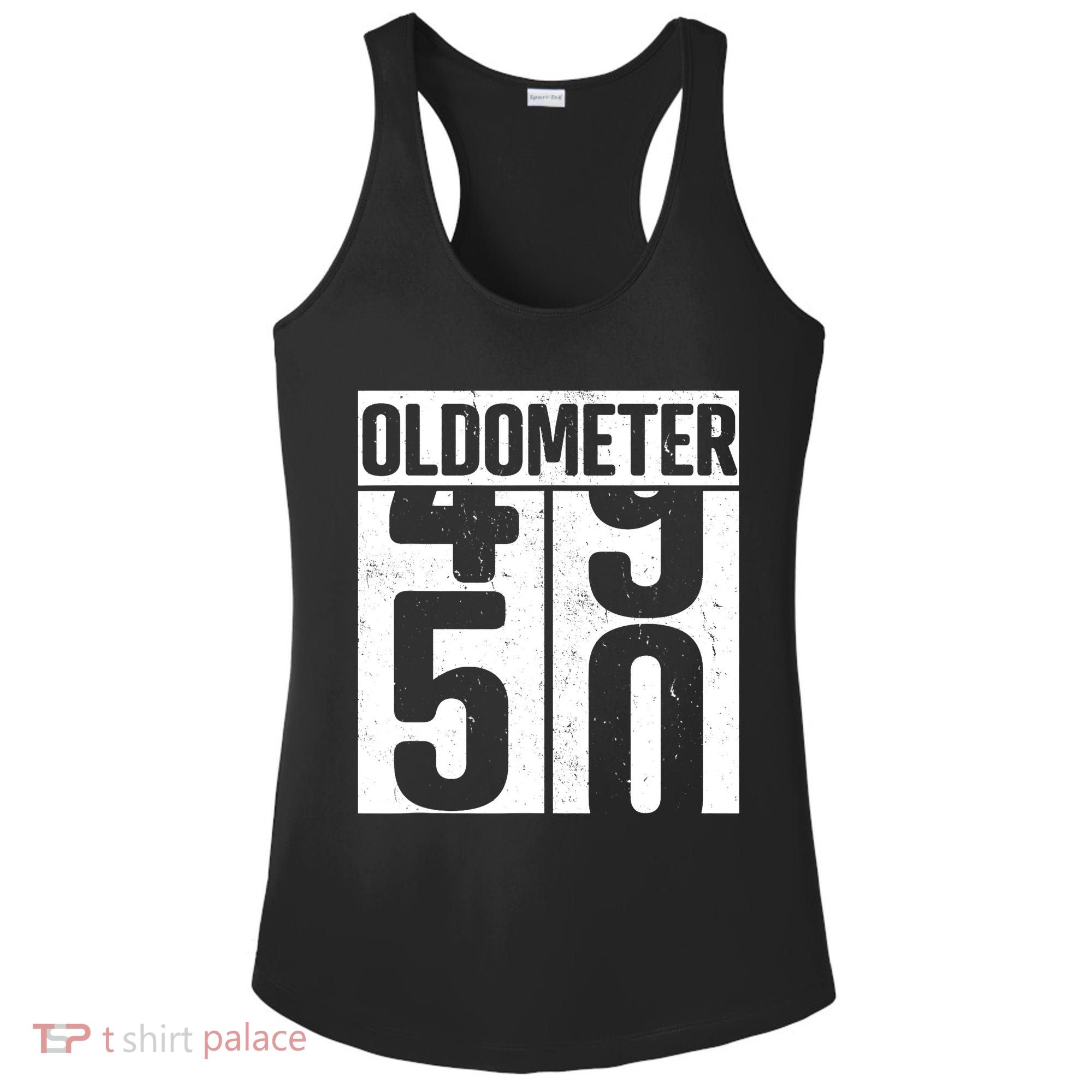 Oldometer 50 50th Birthday Oldometer Ladies PosiCharge Competitor Racerback Tank