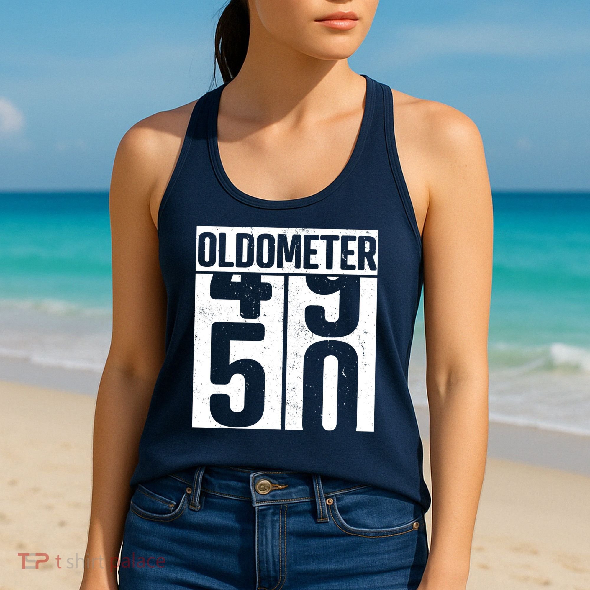 Oldometer 50 50th Birthday Oldometer Women's Tank Top