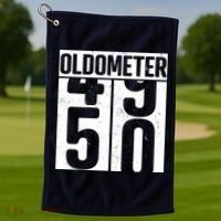 Oldometer 50 50th Birthday Oldometer Golf Towel thumb 1