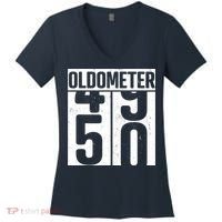 Oldometer 50 50th Birthday Oldometer Women's V-Neck T-Shirt thumb 0