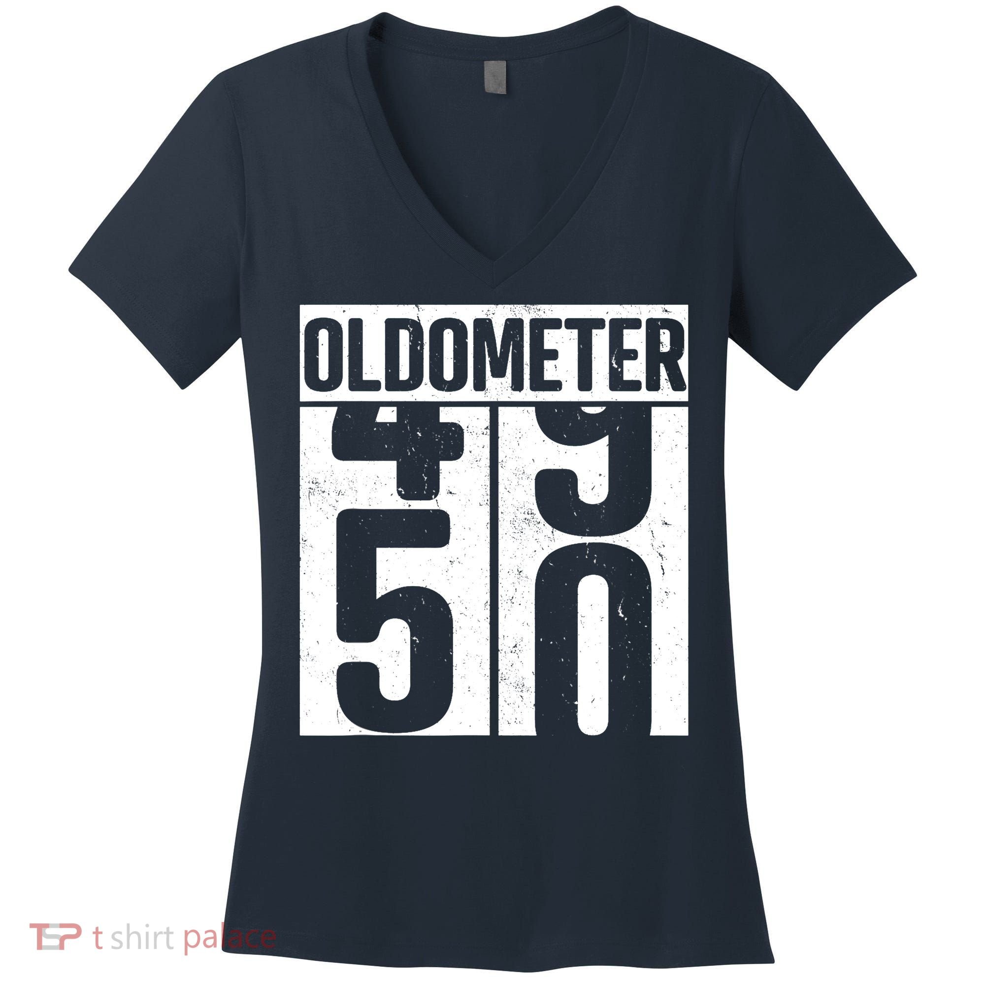Oldometer 50 50th Birthday Oldometer Women's V-Neck T-Shirt
