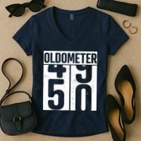 Oldometer 50 50th Birthday Oldometer Women's V-Neck T-Shirt thumb 2