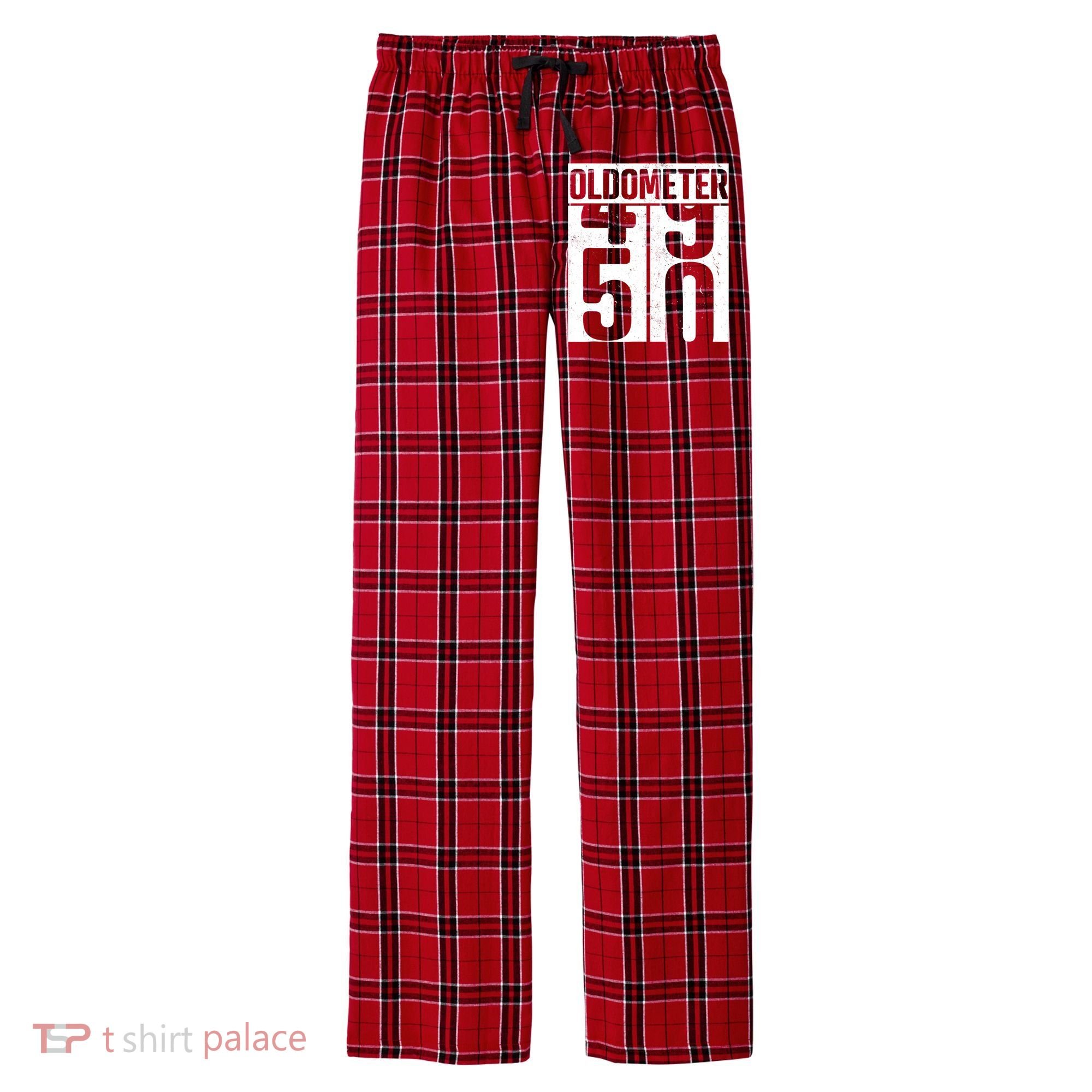 Oldometer 50 50th Birthday Oldometer Men's Flannel Plaid Pajama Pants