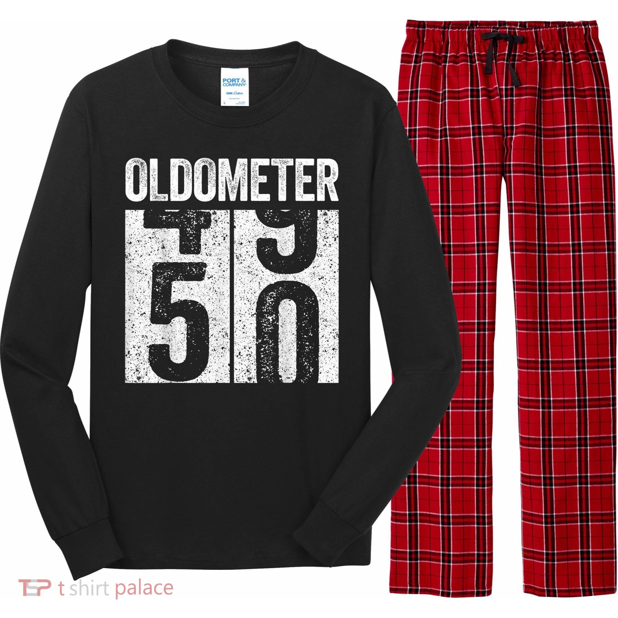 Oldometer 50 50th Birthday Shirt shirt Long Sleeve Pajama Set