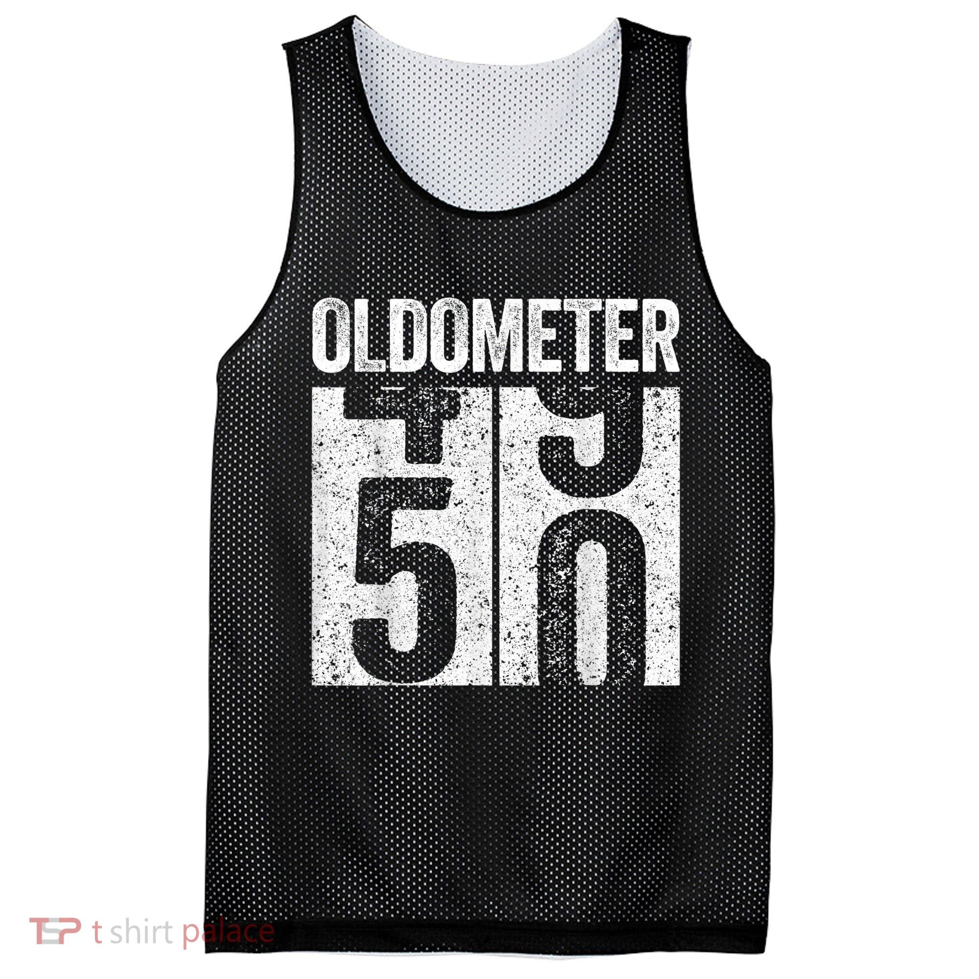 Oldometer 50 50th Birthday Shirt shirt Mesh Reversible Basketball Jersey Tank