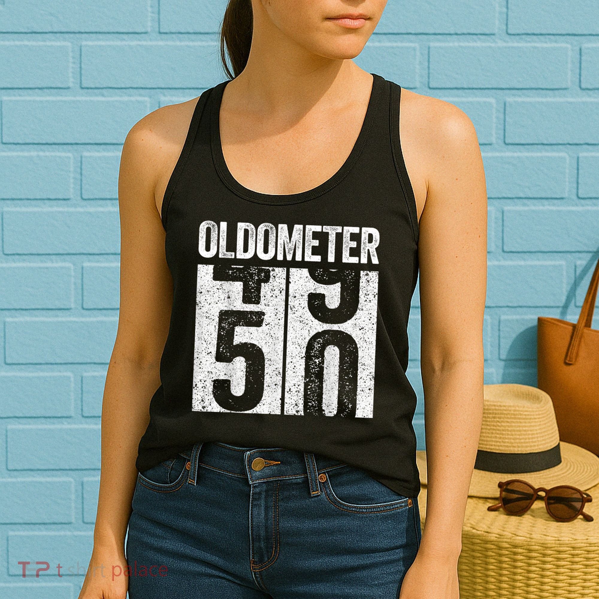 Oldometer 50 50th Birthday Shirt shirt Women's Tank Top