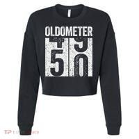 Oldometer 50 50th Birthday Shirt shirt Cropped Pullover Crew thumb 0