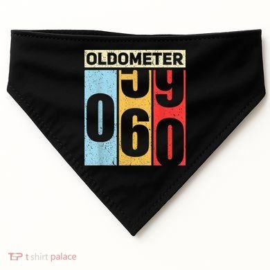 Oldometer 59-60 Funny 60th Birthday Odometer Gift Oldometer USA-Made Doggie Bandana