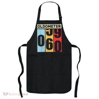 Oldometer 59-60 Funny 60th Birthday Odometer Gift Oldometer Apron