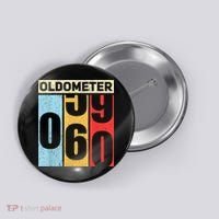 Oldometer 59-60 Funny 60th Birthday Odometer Gift Oldometer Button thumb 0