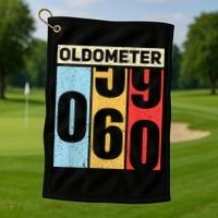 Oldometer 59-60 Funny 60th Birthday Odometer Gift Oldometer Golf Towel thumb 1