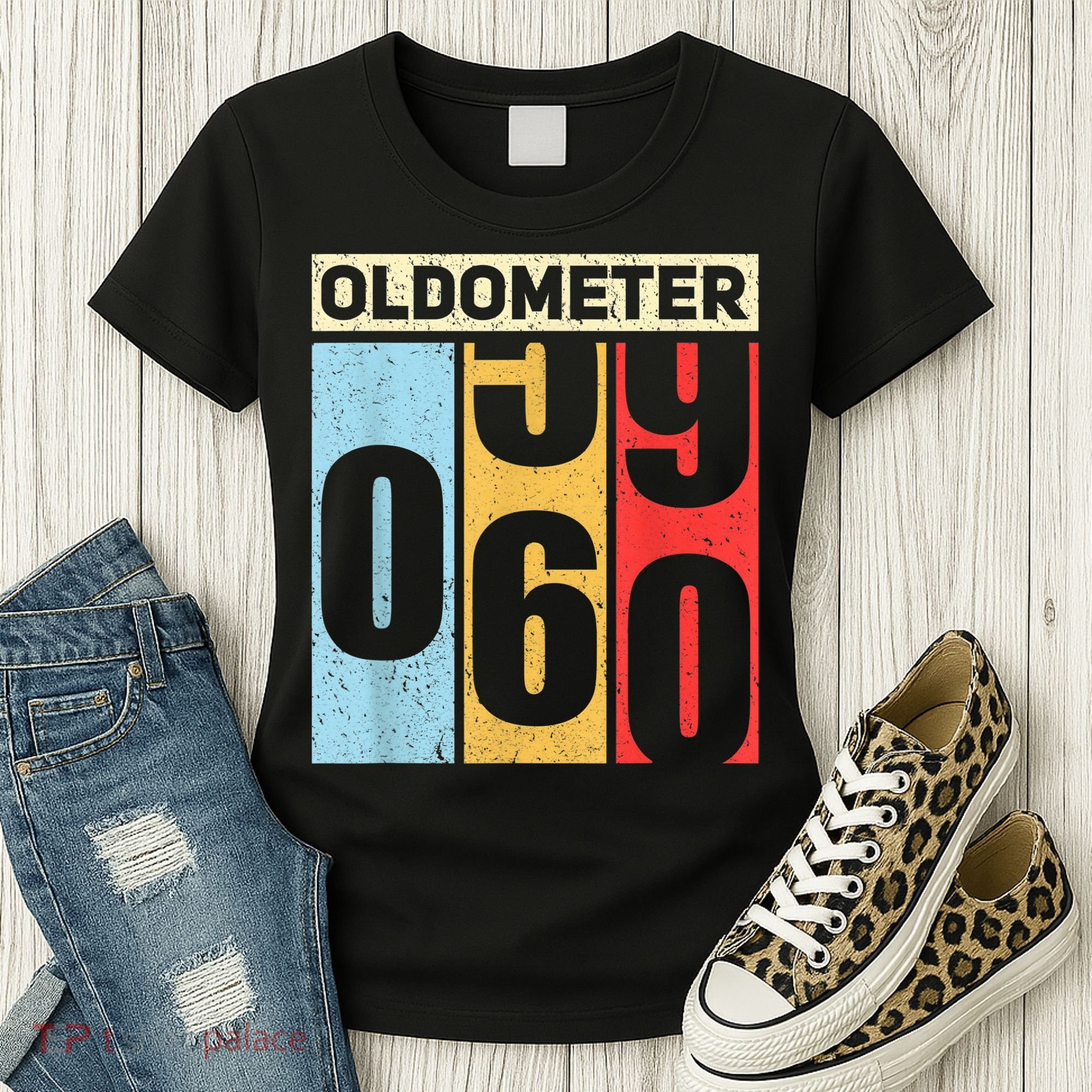 Oldometer 59-60 Funny 60th Birthday Odometer Gift Oldometer Women's T-Shirt