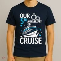 Our 5th Wedding Anniversary Cruise 5 Years Anniversary T-Shirt thumb 3